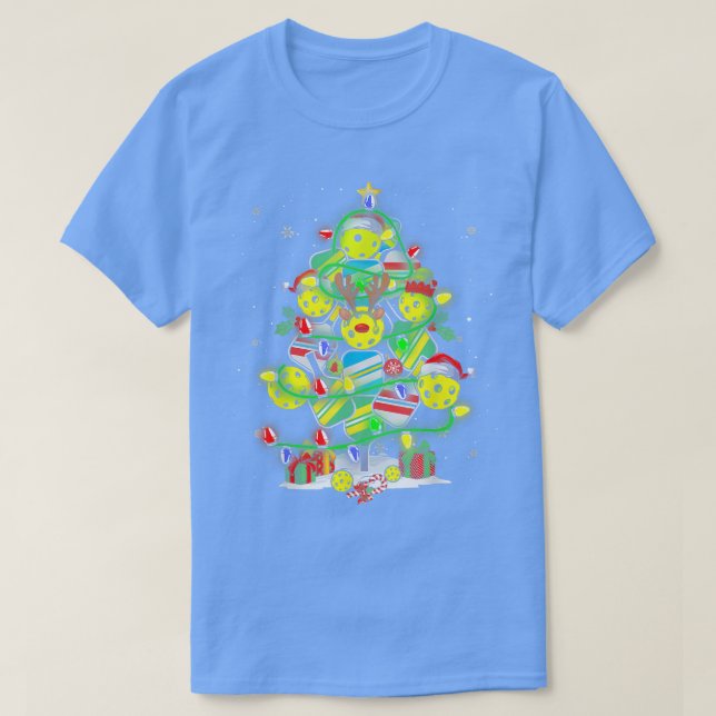 T-shirt Pickleball Arbre de Noël Père Noël Pickleball Orna (Design devant)