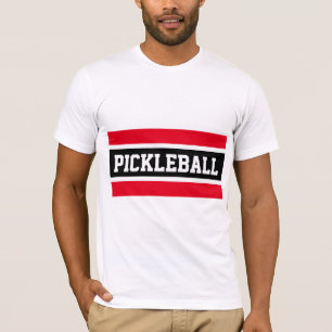 T-shirt PICKLEBALL Athlétisme Gras brillant Rouge noir ray
