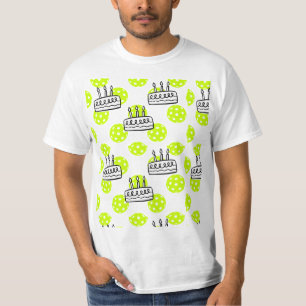 T-shirt Pickleball avec gâteau d'anniversaire sur arrière 