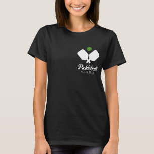 T-shirt Pickleball avec pagaies et balle Nom personnalisé