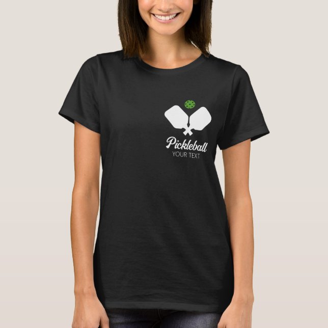 T-shirt Pickleball avec pagaies et balle Nom personnalisé (Devant)