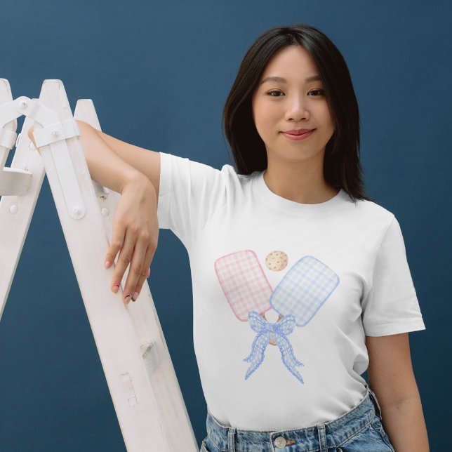T-shirt Pickleball bleu rose Bleu coquette (Créateur téléchargé)