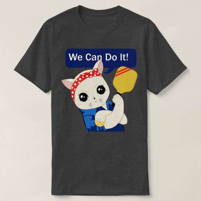 T-shirt Pickleball Cat Nous pouvons le faire (Design devant)