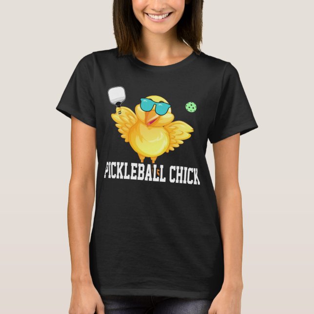 T-shirt Pickleball Chick, Drôle Pickleball Cadeau Femme (Devant)