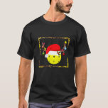 T-shirt Pickleball Christmas Reindeer Santa Hat Sports Lov<br><div class="desc">Pickleball Noël Reinder Santa Hat Sports Lover Noël</div>