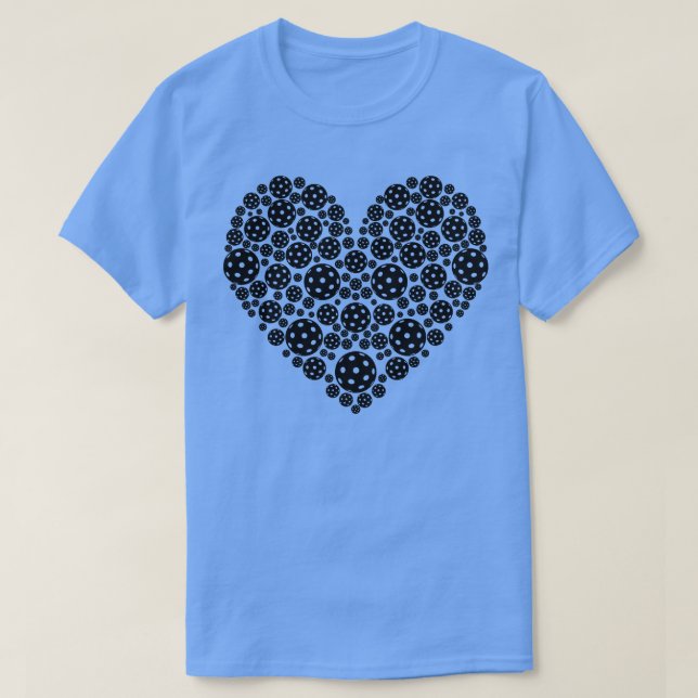 T-shirt Pickleball Coeur Noir (Design devant)