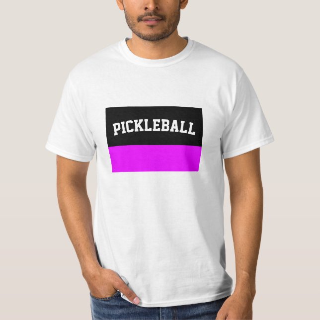 T-shirt PICKLEBALL Cool Tropical Rose Bloc de couleur noir (Devant)