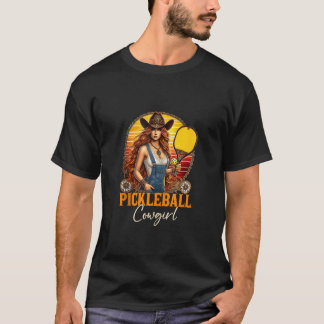 T-shirt Pickleball Cowgirl Western Girl Funny Pickleball P
