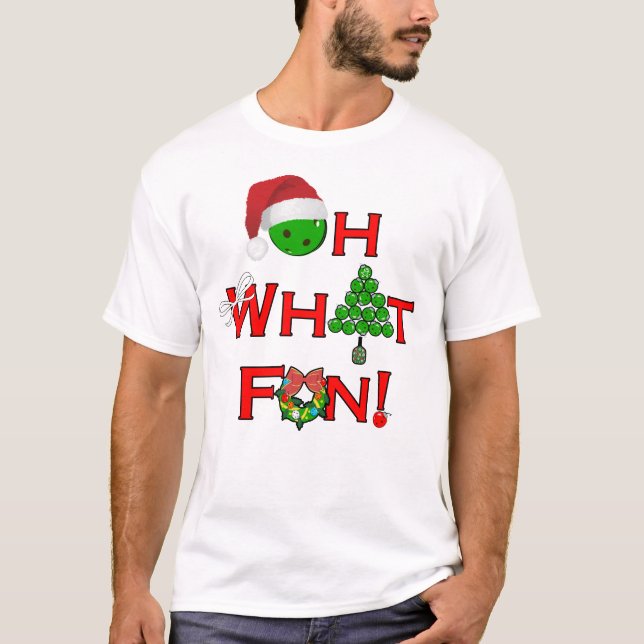 T-shirt Pickleball de Noël Oh Quel Amusement (Devant)
