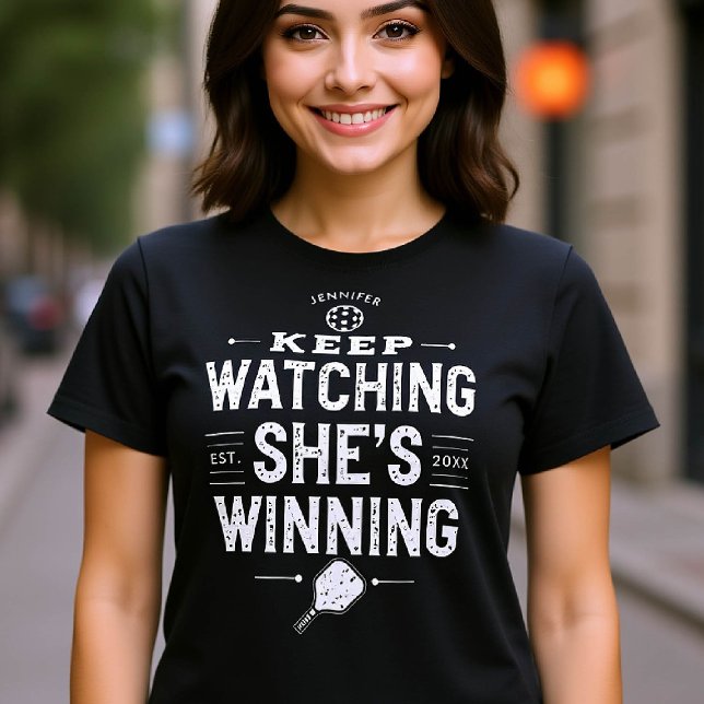 T-shirt Pickleball Drôle cadeau pour son nom Personnalisé (pickleball gift for her funny tshirt women birthday christmas club mom friend personalized name year)