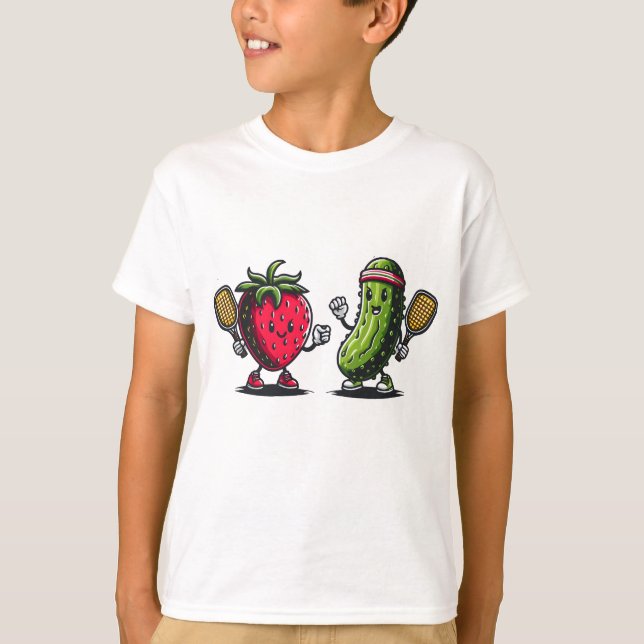 T-shirt Pickleball duel fraise et chiche (Devant)