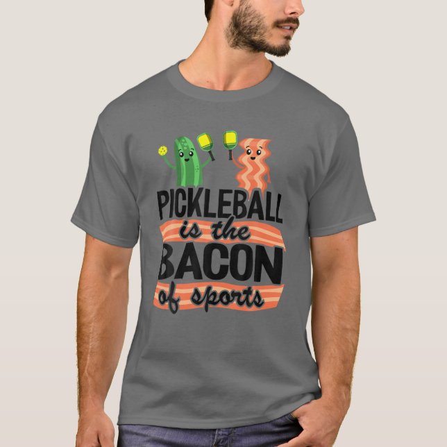 T-shirt Pickleball Est Le Bacon De Sport Pickle Ball Papa (Devant)