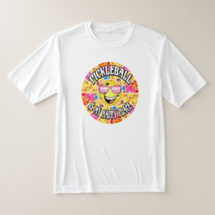 T-shirt Pickleball est mon endroit heureux - Graphique col