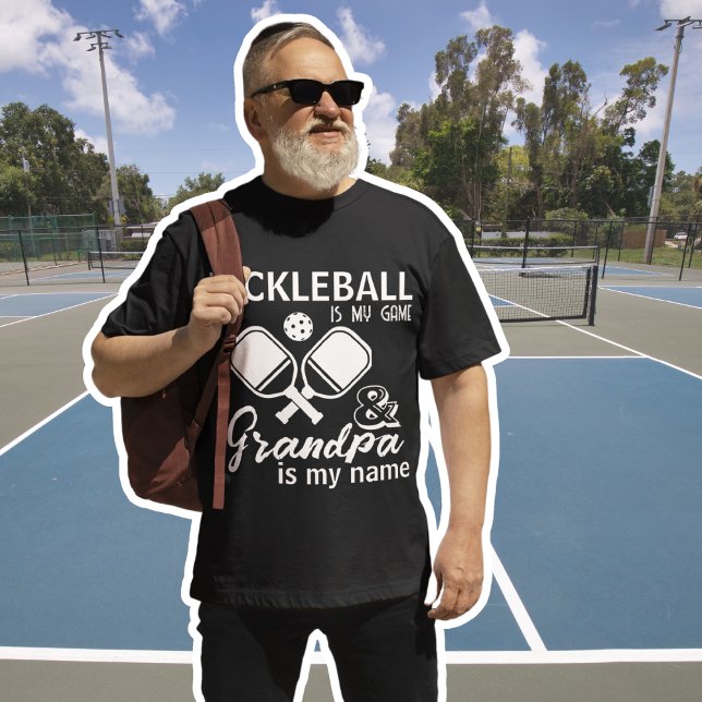 T-shirt Pickleball Est Mon Jeu Grand-Papa Est Mon Nom Noir (Créateur téléchargé)