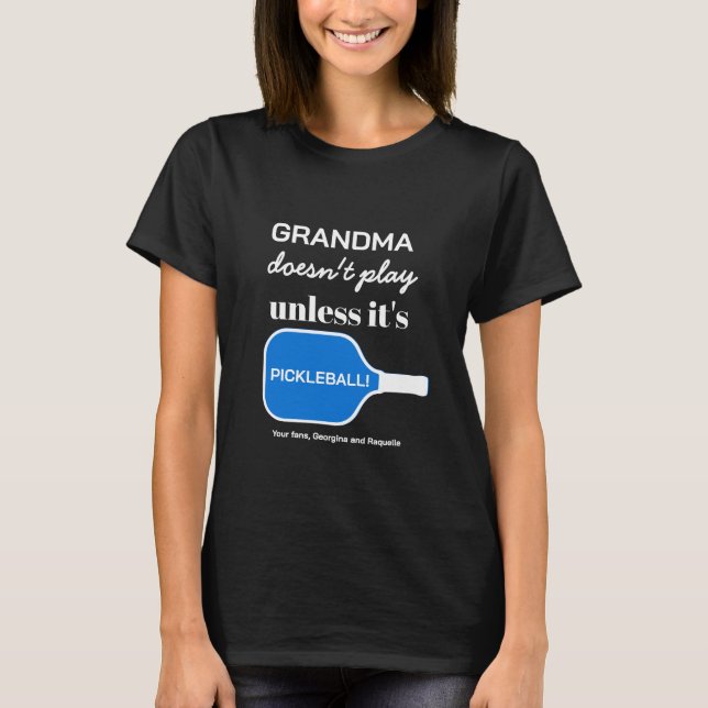 T-shirt Pickleball Grandma Typographie personnalisée Humou (Devant)