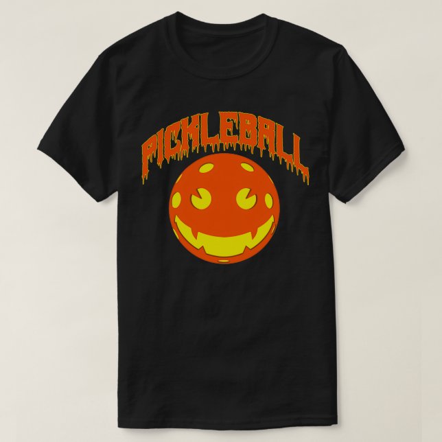 T-shirt Pickleball Halloween citrouille Pickleball (Design devant)