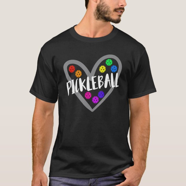 T-shirt Pickleball Heart For Pickleball Players (Devant)