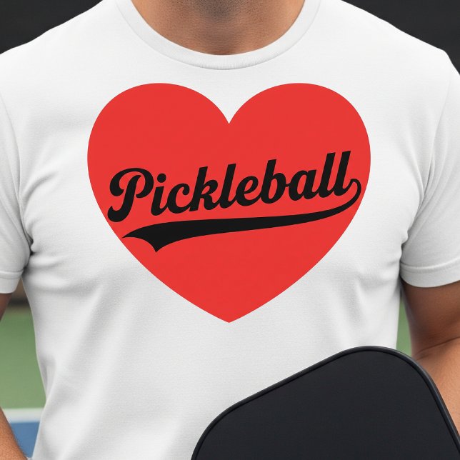 T-shirt Pickleball Heart Love Sports Minimalist White Tee (Créateur téléchargé)