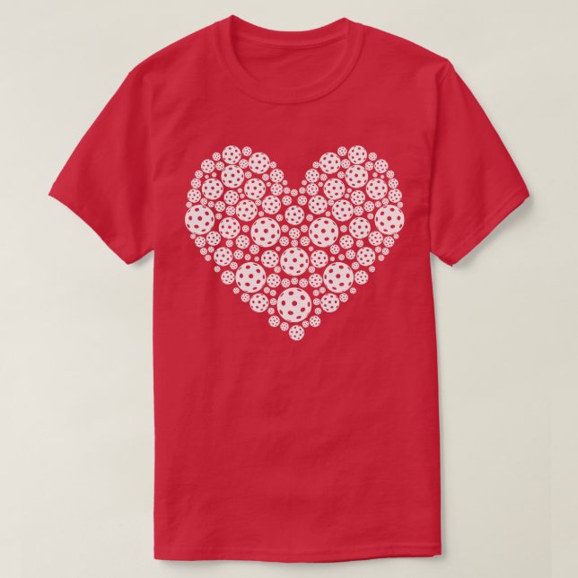 T-shirt Pickleball Heart White (Design devant)