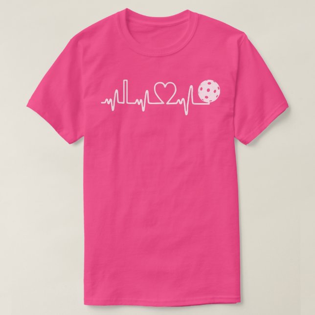 T-shirt Pickleball Heartbeat I Love Pickleball  (Design devant)