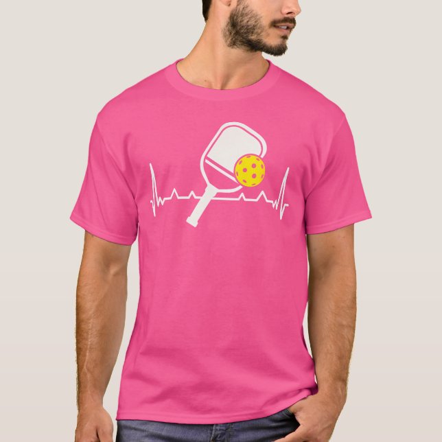 T-shirt Pickleball Heartbeat Racket Paddleball Singles Dou (Devant)