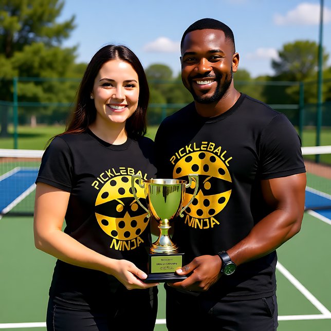 T-shirt Pickleball jaune Ninja (Yellow Pickleball Ninja T-Shirt)