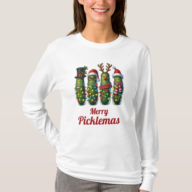 T-shirt Pickleball Joyeux Picklemas (Devant)