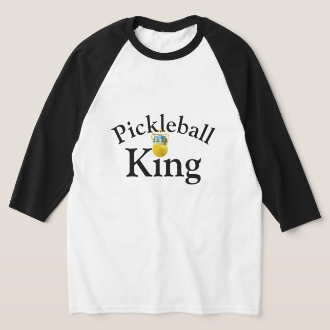 T-shirt Pickleball King, Pickleball Jaune Portant Une Cour (Poser)