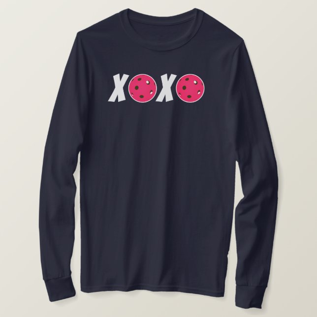 T-shirt Pickleball Love rose Valentine XOXO Pickleballs (Design devant)