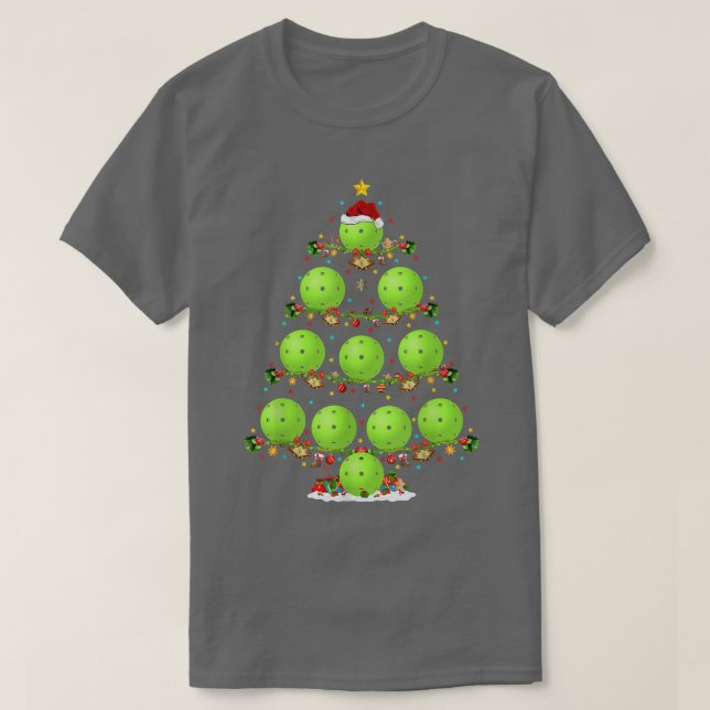 T-shirt Pickleball Lover Lighting Père Noël Pickleball Chr (Design devant)