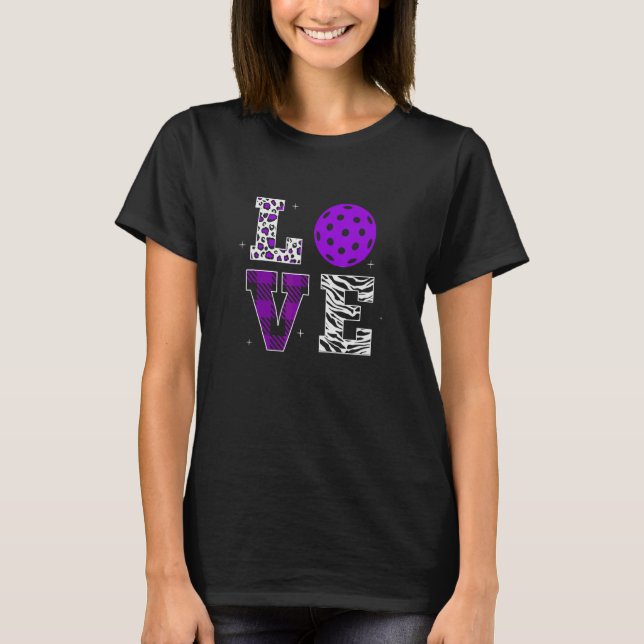 T-shirt Pickleball mignon Pour Femmes Dames I Love Pickleb (Devant)