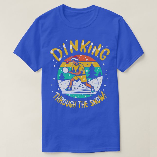 T-shirt Pickleball Noël Funny Sports Dinking Festive (Design devant)