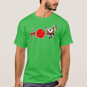 T-shirt Pickleball Noël Joie Sucre de canne Père Noël Noël