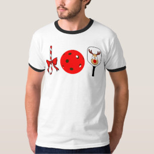 T-shirt Pickleball Noël Joie Sucre de canne Reindeer