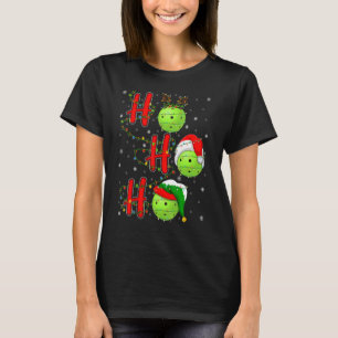 T-shirt Pickleball Noël Noël Hat Holiday Ho Ho Ho