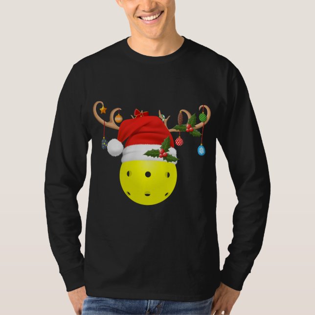 T-shirt Pickleball Noël Rendez-vous de cadeaux Santa Hat P (Devant)
