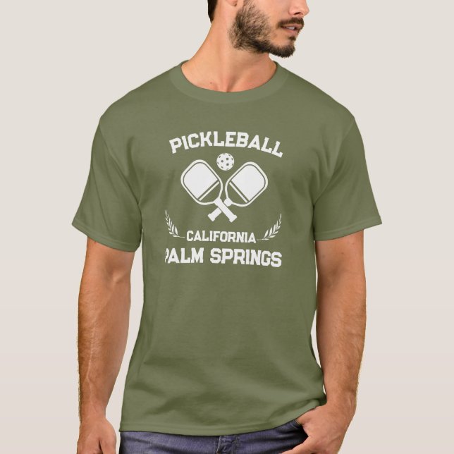 T-shirt Pickleball Palm Springs Californie US Custom (Devant)