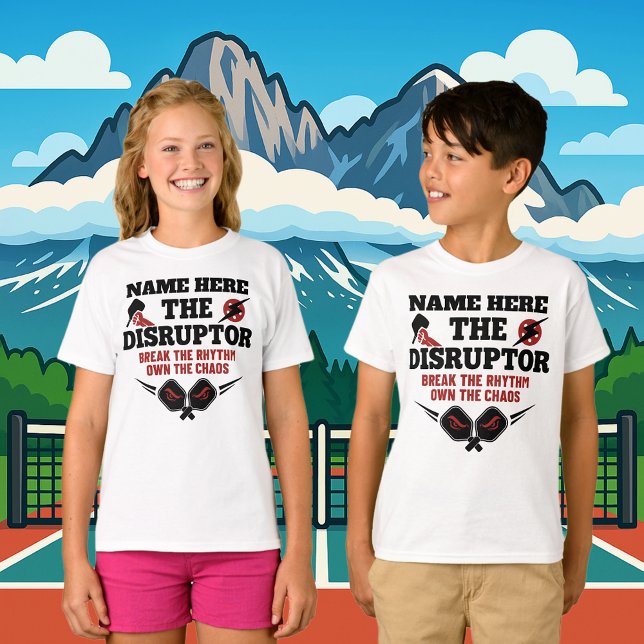 T-shirt Pickleball Personalized Name THE DISRUPTOR Chaos (PICKLEBALL PERSONALIZED NAME T-SHIRT)