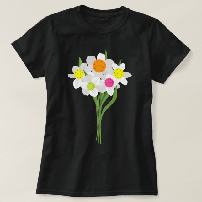 T-shirt Pickleball Pickleball Flower Bouquet Pretty Design (Design devant)