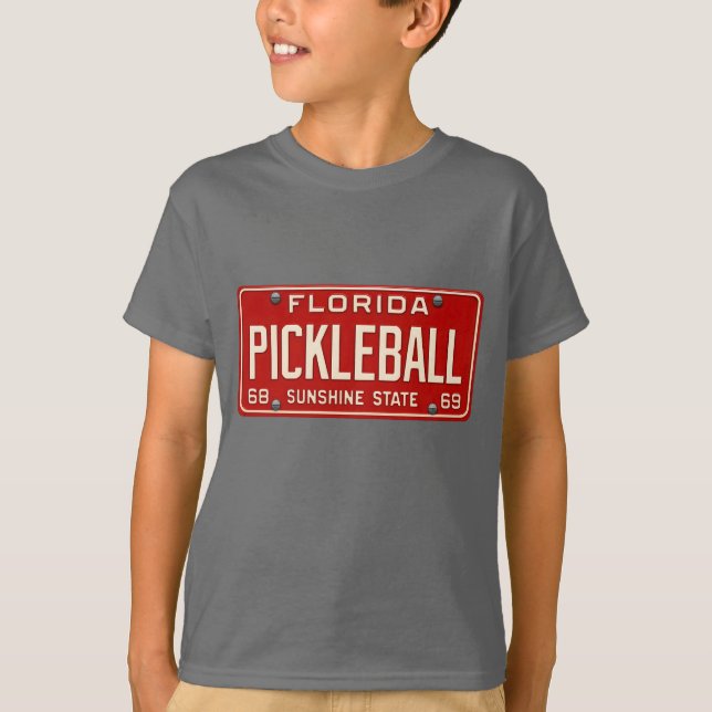 T-shirt Pickleball Player Fan Retro Florida License Plate (Devant)