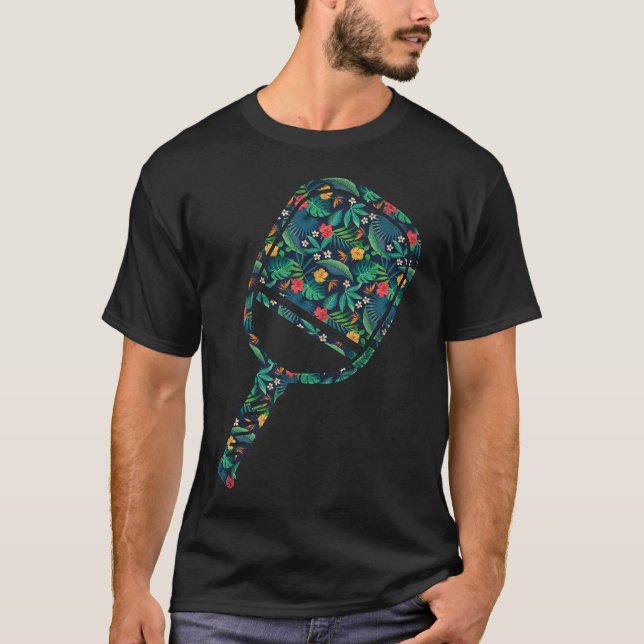 T-shirt Pickleball Player Pickleball Paddle Tropical (Devant)