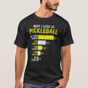 T-shirt Pickleball Pourquoi je perds à Pickleball Dink Pla