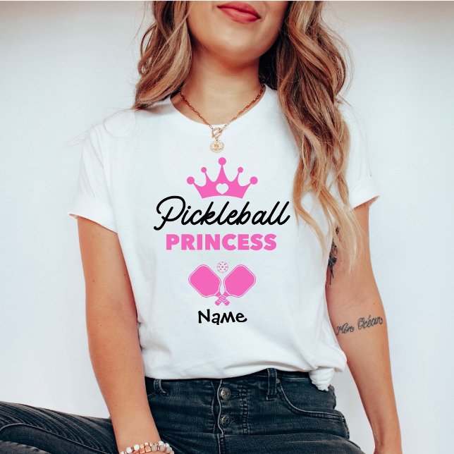T-shirt Pickleball Princess Pink Personnalisé (Créateur téléchargé)