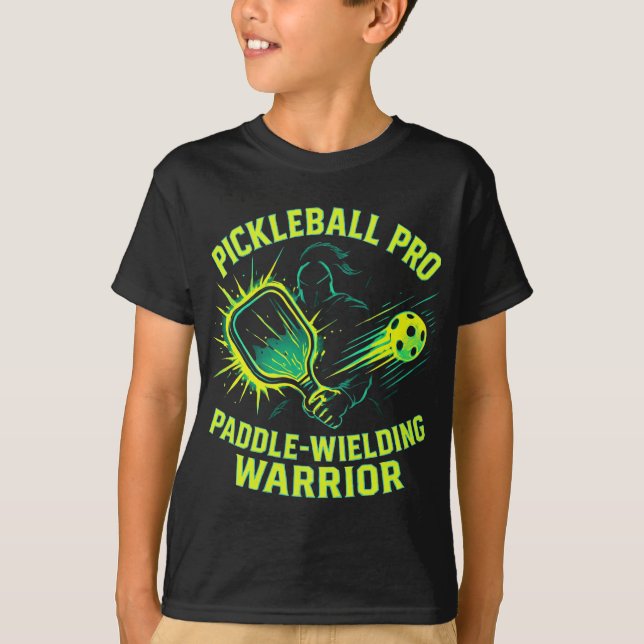 T-shirt Pickleball Pro: Paddle Wielding Warrior (Devant)
