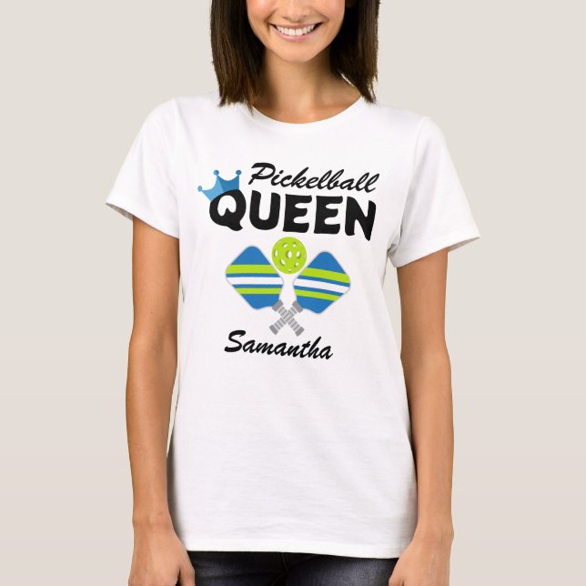 T-shirt Pickleball Queen Paddles Ball (Devant)