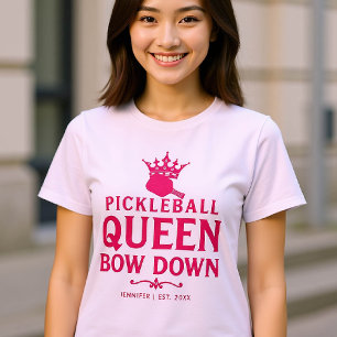 T-shirt Pickleball Queen rose cadeau personnalisé drôle