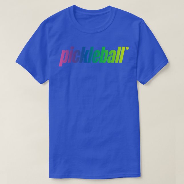 T-shirt Pickleball Retro Rainbow Fade (Design devant)