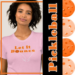 T-shirt Pickleball Sert Laisser Bounce Orange Pickleball
