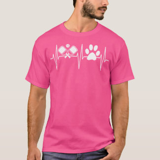 T-shirt Pickleball Shirt Funny Chien Lover Heartbeat Pickl