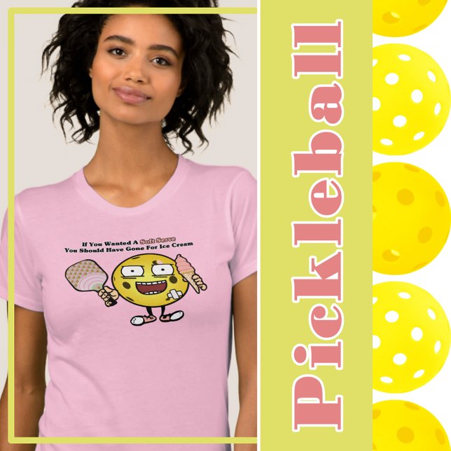T-shirt Pickleball Si Vous Voulez Soft Serve Aller Pour Gl (pickleball soft serve yellow pickleball with strawberry ice creram)